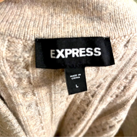EXPRESS Cable Knit Skirt Beige L - Picture 6 of 7
